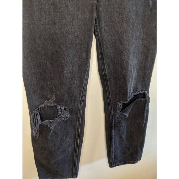 Abercrombie 90s Straight Jeans Women’s Size 26 Short Black High Rise Distressed - Picture 12 of 15